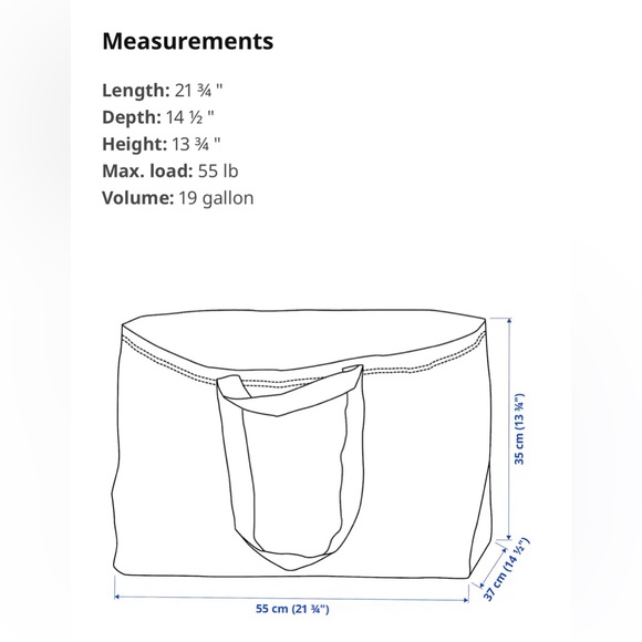 BRAND NEW FRAKTA 19 GALLON IKEA BAGS CAN USE THESE FOR ALMOST EVERYTHING! - Picture 10 of 12